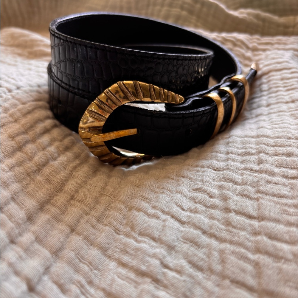 Natalie Borton Natalie belt black croc size 1